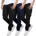 Black & Black & Navy 34 3-Pack Men's Flex-Stretch Cotton Cargo Pants, 31-Inch Inseam - Comfortable and Durable
